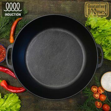 Жаровня чавунна &Oslash;40 см, глибина 8 см, вага 5,2 кг 400-80 фото